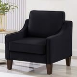 Modern Armchair, Living Room Single Seat Sofa with Wooden Legs, Upholstered Velvet Accent W2186P143466