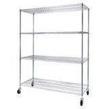 ZNTS 4-Tier NSF Heavy Duty Adjustable Storage Metal Rack with Wheels & Shelf Liners Ideal for Garage, 20930977