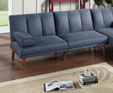 Navy Polyfiber 1pc Adjustable Sofa Living Room Furniture Solid wood Legs Plush Couch HS00F8517-ID-AHD