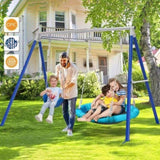 ZNTS Kids Metal Swing Set for Backyard Outdoor Playground Two Functional Swing Set For Kids Outdoor W1262P168481