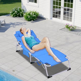 3-in-1 Heavy Duty Tanning Chair with Face Hole Adjustable 5-Position Folding Chaise Lounge Chairs W3399P310388