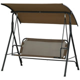 3-Seat Outdoor Patio Swing Chair-Brown 00644178