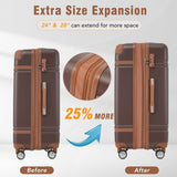 Hardshell Luggage Sets 3 Pieces 20"28" Luggages and Cosmetic Case Spinner Suitcase with TSA Lock N732P171585O