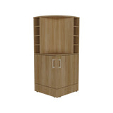 Jakes 42" Tall Corner Bar Cabinet with Eight Wine Bottle Cubbies and Double Door cabinet, Living B200P253729