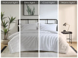 3 PCS Full/Queen Poly Jersey Puffy Comforter Set White B035P319898