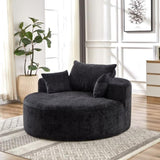 55''L Chenille Sponge single sofa,No Assembly Required,Fluffy Modern Sleeper Chair for Living room, W834P221028