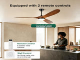 60in ceiling fan with lights, comes with wall control and remote, six-speed reversible motor, W3775P566875