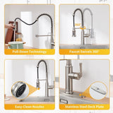 Modern Touchless Infrared Sensor Kitchen Faucet Sleek Stainless Steel Hands-Free Design for T3609P347455