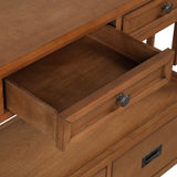 36'' Farmhouse Pine Wood Console Table Entry Sofa Table with 4 Drawers & 1 Storage Shelf for W120246663