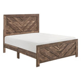 Rustic Brown Finish Contemporary Full Size Panel Bed Wooden Bedroom Furniture 1pc, Bed in a Box B011P250472