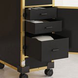Portable Nail Art Table w/ LED Mirror, Bluetooth, Lockable Drawers, Telescopic Pole - Folding 98979959