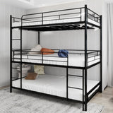 Heavy-duty triple frame bed with built-in ladder and full-length railing, floor safe for W1935P330699