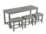 59 Inch Bar, Dining, Sofa with Power Outlet, 3 Upholstered Stools, 4 Piece Bar 81873014