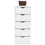 Dresser Kamran, Five Drawer Narrows, White Finish B092122837