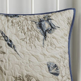 Brushed Microfiber Quilt Set with Throw Pillows Blue Twin/Twin XL B03597503