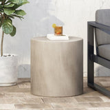 ZNTS Outdoor LightWeight Concrete Side Table,Light Gray 70886.00