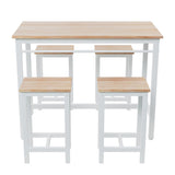 5-piece modern kitchen table with four bar stools Bar table set 5PC,metal frame and MDF, white W578P167476