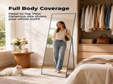Wall Full Length Mirror, Standing Mirror Full Body with Aluminium Frame, Cloakroom Modern 89177240