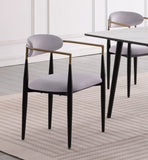 Modern Contemporary 2pcs Side Chairs Gray Fabric Upholstered Ultra Stylish Chairs Set B011139603