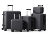 Non-TSA customs lock 5-in-1 PP trolley case, 12in, 16in, 20in, 24in, 28in, PP, dark gray 12768570