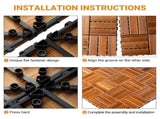 27pcs Wood Interlocking Deck Tiles 11.8"x11.8", Waterproof Flooring Tiles for Indoor and Outdoor, 65022091