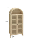 70.28" Tall Arched Kitchen Pantry, Modern Farmhouse Wood Kitchen Storage Cabinets ,Arched Storage W688P204446
