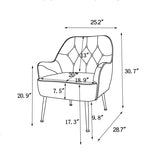 ZNTS Modern Mid Century Chair velvet Sherpa Armchair for Living Room Bedroom Office Easy Assemble W1361105171