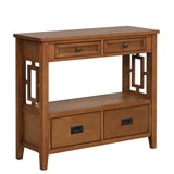 36'' Farmhouse Pine Wood Console Table Entry Sofa Table with 4 Drawers & 1 Storage Shelf for W120246663