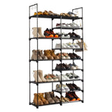 ZNTS FCH Double row 9 layers with handles Non-woven shoe rack Iron pipe + PP pad + plastic 61222220