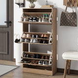 3-Drawer Shoe Storage Cabinet, 3-Tier Wood Shoe Rack Storage Organizer for Entryway W40981154