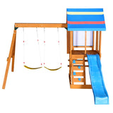 Wooden Outdoor Swing Set 3 in 1 Swing Set outdoor Children's Playset with Slide , 2 Swings and N719P255692C