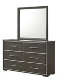 1pc Contemporary 6-Drawer Dresser with Chrome Accents Gray Rustic Finish Bedroom Wooden Furniture B011P236785
