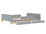 Full Size Platform Bed with Storage Drawers, Solid Wood Beds Frame with Bed Guardrail, Small Shelf, W1580P373246