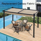 ZNTS Replacement Canopy Top Fabric for 10x10 Ft Outdoor Patio Retractable Pergola Sunshelter Pergola W419P144894