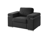 Gianna Black Linen Fabric Arm Chair B061P184125