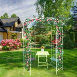 Metal Garden Arch Iron Garden Arbors Gazebo Dia 81.3'' x 114.2'' High Birdcage Shape Pergola 02566604