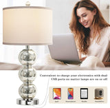 Set of 2 Table Lamps for Living Room Glass Triple-Sphere 27" Tall Table Lamp Contemporary Bedside W3355P391324