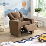Kids Chair, Kids Upholstered Couch with One Cup Holder, Footrest, Backrest, Toddlers Velvet W2297P164709