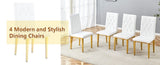 4 piece set of white armless dining chairs brings a touch of elegance and mystery to the dining area W1151131992