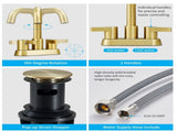 Bathroom Faucet 2 Handle 4 Inch Centerset Bathroom Sink Faucets 3 Hole with Pop Up Drain and Water 20967183