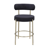 Modern Sherpa Counter Height Stools Set of 2, Uphsoltered 26" Seat Height Barstools with Brushed 57237025