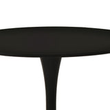 ZNTS 31.5" Round Dining Table, Mid-Century Black Tulip Table, Metal Base Pedestal Table for 2-4 70736045