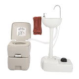 ZNTS Portable Removable Outdoor Hand Sink with Portable Toilet （Same as 46793540） 96566688