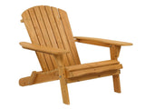 Folding Wooden Adirondack Lounger Chair with Natural Finish 54748532