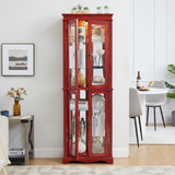 Lighted Glass Curio Display Cabinet,Display Cabinet,Glass Storage Cabinet Glass Wine cabinet Wood W2275P178796