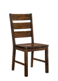 ZNTS Walnut Finish Solid wood Industrial Style Kitchen Set of 2 Dining Chairs Slat Back Chairs B01178727