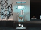 LED lights Glass Display Cabinet 4 Shelves with Door, Floor Standing Curio Bookshelf for Living Room W1806P197870