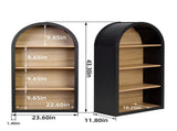 4-Tier Black Arched Bookshelf, 43" Tall Arched Bookcase with Storage Shelves W3123P333683