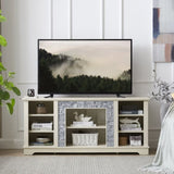 Mantel Stone TV Media Stand with with Faux Stacked Stone Surround, Modern Entertainment Console with W1758P187685