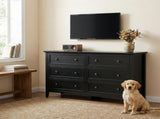 Black embossed P2 Particleboard MDF Melamine 120*40*80cm Framed Double-row Double-handle 88227557